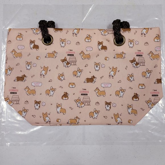 Waterproof Corgi Woven Tote Shoulder Bag - Picture 9 of 13